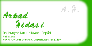 arpad hidasi business card