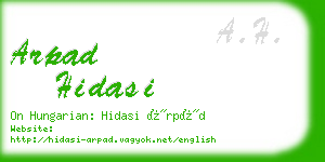 arpad hidasi business card